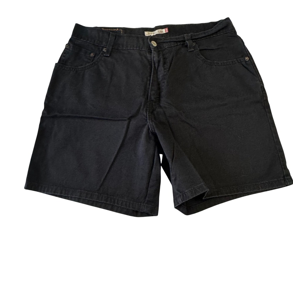Levis 550 Relaxed Shorts Womens 12 Black Denim Mid Rise Cotton Blend 382080004